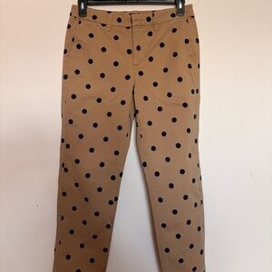 J.Crew High Rise Girlfriend Chino Polka-Dot Pants Sz 8